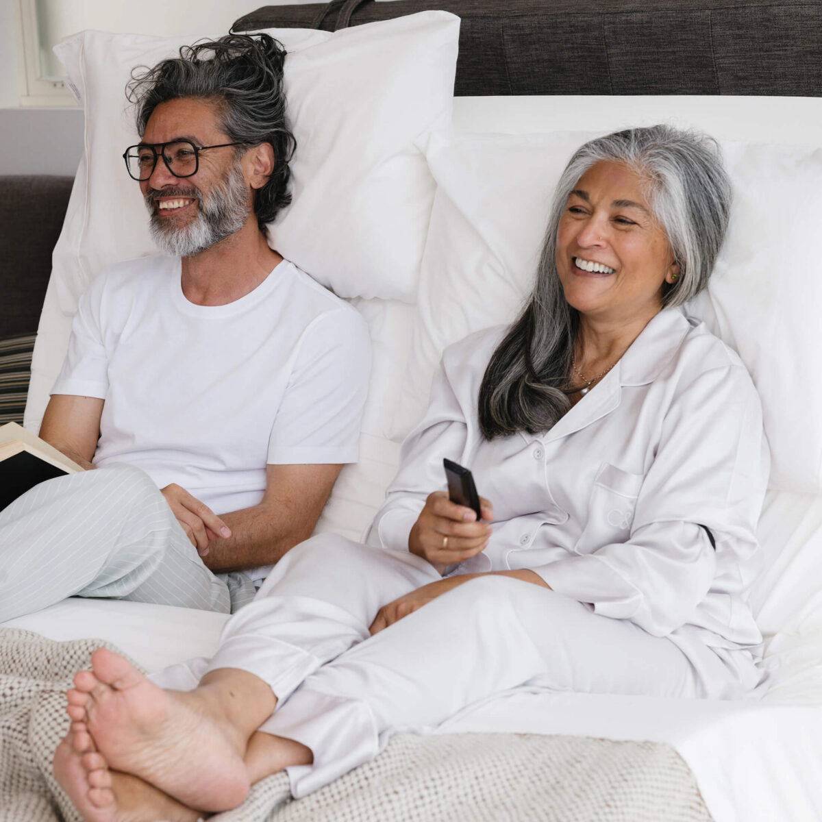 Couple in a adjustable bed